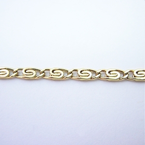 Small Scroll - 18kt Layered Chain